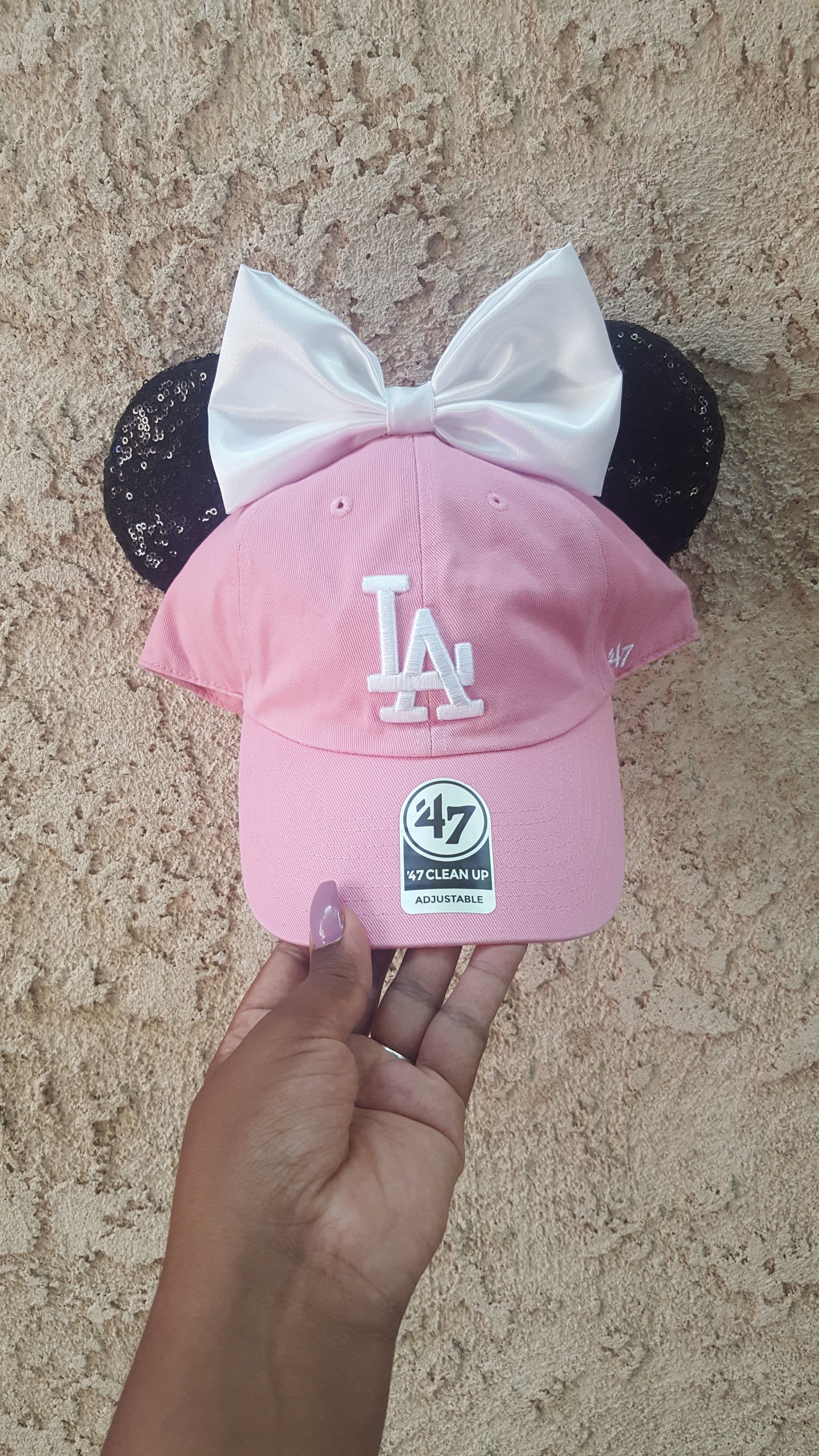 Mouse Ear Team Hat-LA Dodgers Pink Pastel